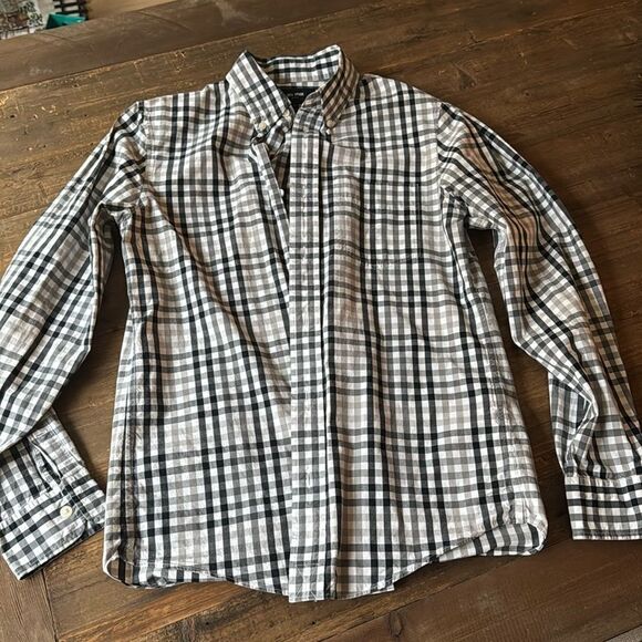 Jack Spade button down shirt, long sleeve, black and white plaid, business - Picture 1 of 3